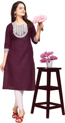 DEVYA CREATION Women Self Design A-line Kurta(Maroon)