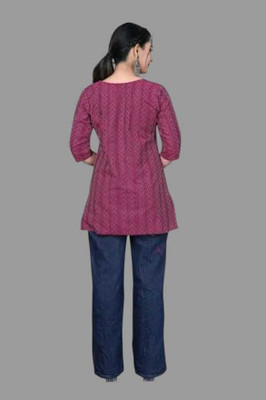 Rangrasiya Creation Women Striped A-line Kurta(Red)