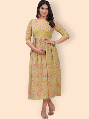 HouseOfCommon Women Printed Anarkali Kurta(Blue)