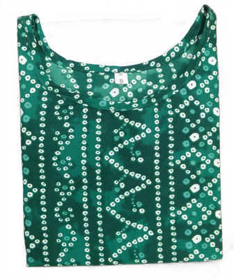 RD Collection Women Printed Straight Kurta(Dark Green)