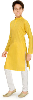 Liten Boys Solid Straight Kurta(Yellow)