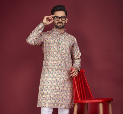 HIKNOCK Men Self Design Straight Kurta(Multicolor)