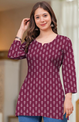 SASA Women Printed A-line Kurta(Maroon)