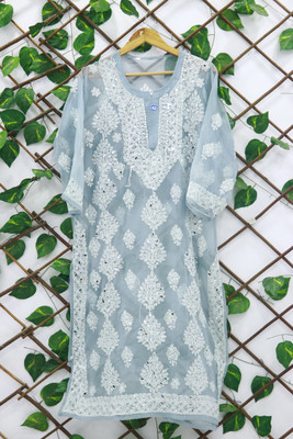 arifchikanart Women Embroidered Ethnic Dress Kurta(Blue)