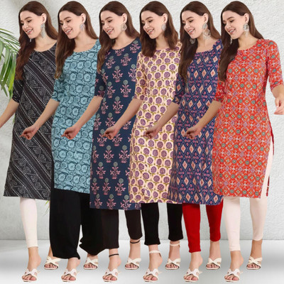 1 Stop Fashion Women Printed A-line Kurta(Multicolor)