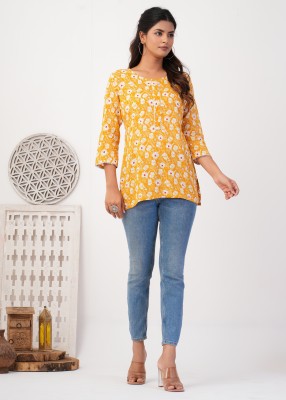 NeerajFashions Casual Printed Women Yellow Top