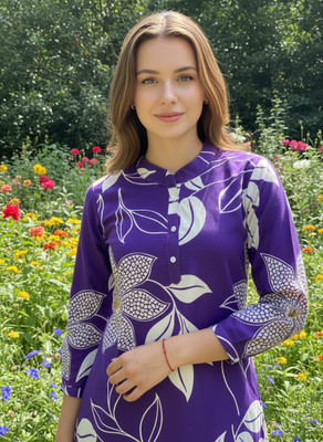 Look Classic Women Printed Tunic Kurta(Multicolor)