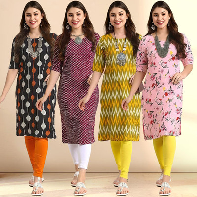 1 Stop Fashion Women Printed A-line Kurta(Multicolor)