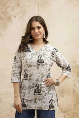 KS Collections Women Printed Straight Kurta(Multicolor)
