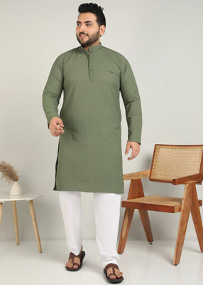 METRONAUT PLUS Men Solid A-line Kurta(Green)