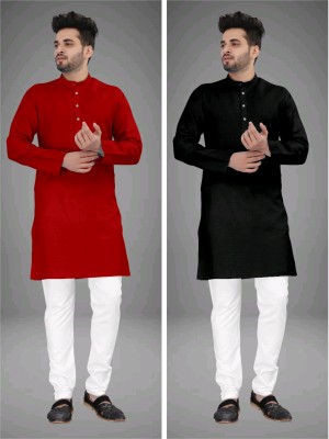 TRUST OUS Men Solid Straight Kurta(Multicolor)