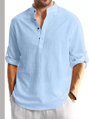 Classycollar Men Solid A-line Kurta(Light Blue)