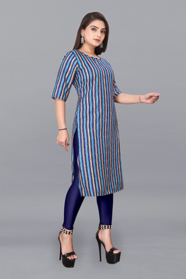 Rd fashion Women Striped A-line Kurta(Multicolor)
