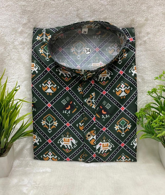 FOXDX Men Printed A-line Kurta(Multicolor)