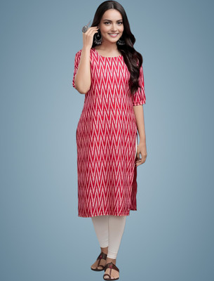 Maheshvi Women Printed A-line Kurta(Red)