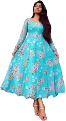 iEthniya Anarkali Gown(Light Blue)