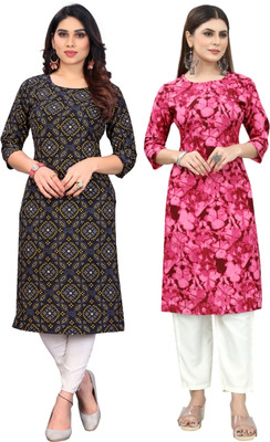 MARIDI FASHION Women Printed Straight Kurta(Multicolor)