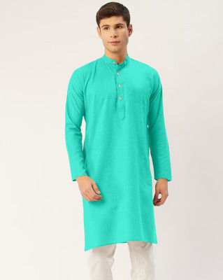 CHIRASVI Men Solid Straight Kurta(Light Blue)