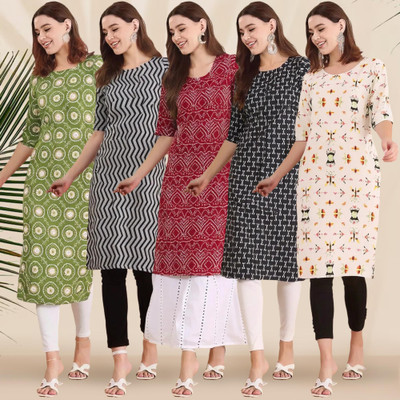 1 Stop Fashion Women Printed A-line Kurta(Multicolor)