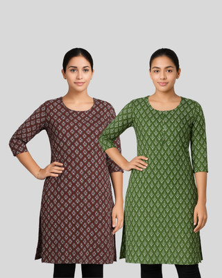 Sweez Women Geometric Print A-line Kurta(Multicolor)