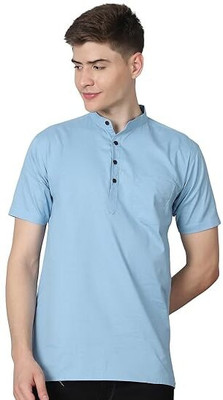 Vimal Star Men Solid A-line Kurta(Light Blue)