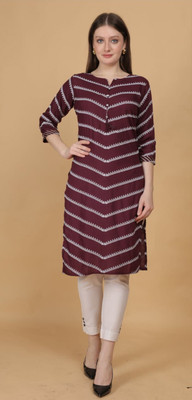 Radhika Creation Women Printed A-line Kurta(Purple)
