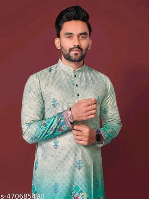 DIAMOND CLUSTER Men Printed Straight Kurta(Multicolor)