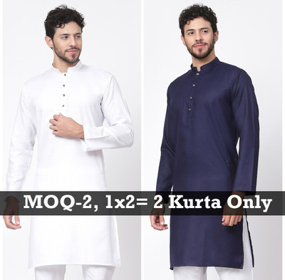 Tsarina Men Solid Straight Kurta(Multicolor)