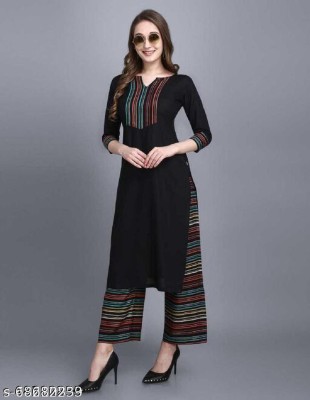 Mamta garmen Women Printed A-line Kurta(Black)