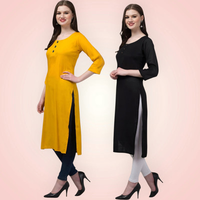 Coft Women Solid Straight Kurta(Multicolor)
