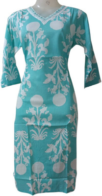 RAJLAXMI TRADER Women Floral Print Straight Kurta(Light Green)