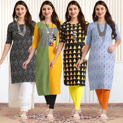 EthnicBasket Women Printed A-line Kurta(Multicolor)
