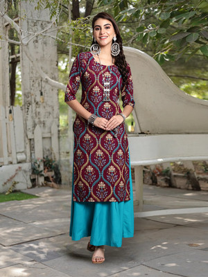 1 Stop Fashion Women Printed A-line Kurta(Multicolor)
