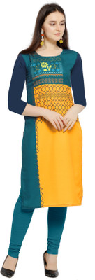 tanvi creation Women Printed Straight Kurta(Multicolor)