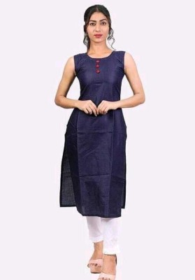 FASHUB FASHION Women Self Design Ethnic Dress Kurta(Dark Blue)