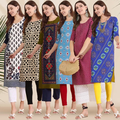 1 Stop Fashion Women Printed A-line Kurta(Multicolor)
