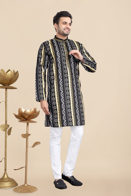 BBSTEXTILES Men Printed A-line Kurta(Multicolor)