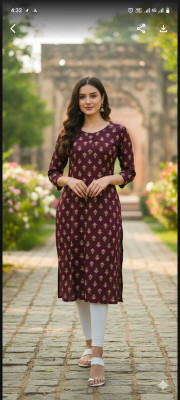 Kiaa Fashion Women Printed A-line Kurta(Maroon)