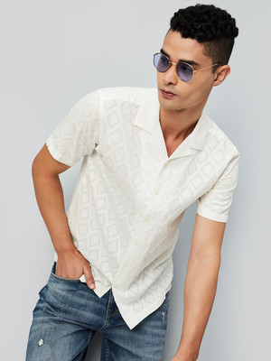 MAX Men Printed Straight Kurta(White)