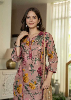 AZQU Women Printed Straight Kurta(Multicolor)