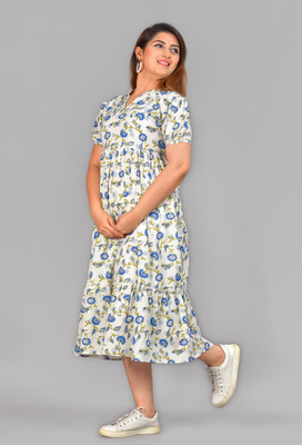 INSTA CRAFT Women Kalamkari Anarkali Kurta(White)