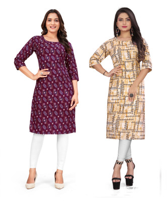 SAIKRUPA FASHION Women Printed A-line Kurta(Multicolor)
