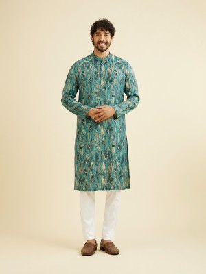 MANYAVAR Men Printed Straight Kurta(Multicolor)