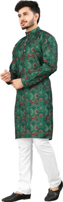 DHASU TRENDZ Men Printed Straight Kurta(Multicolor)