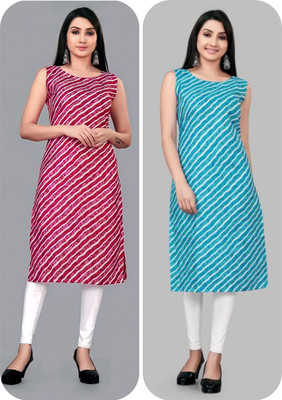 V And V Shop Women Printed Straight Kurta(Multicolor)