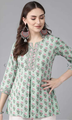 CLOTHI FAB Women Floral Print Flared Kurta(Multicolor)