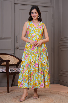 RD Fab Women Floral Print Anarkali Kurta(Multicolor)