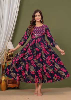 HouseOfCommon Flared/A-line Gown(Dark Blue)