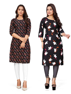 shilpa synthetic Women Printed A-line Kurta(Multicolor)