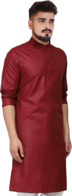 The Fashion Outlets Men Solid A-line Kurta(Maroon)